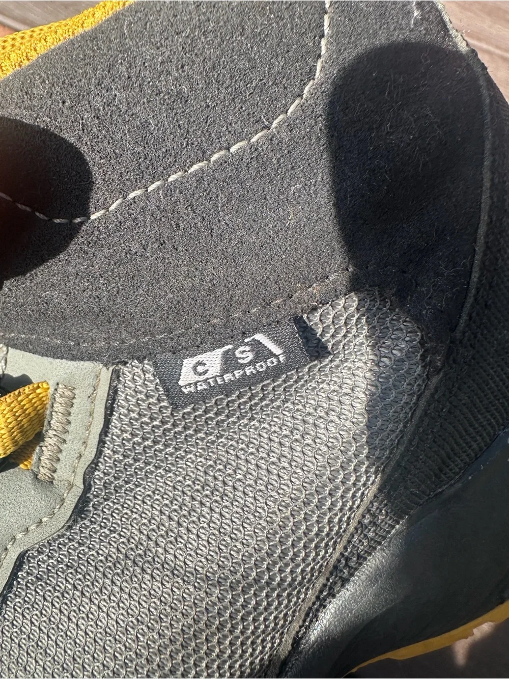 Salomon Gray and Yellow Kids Trail Boots